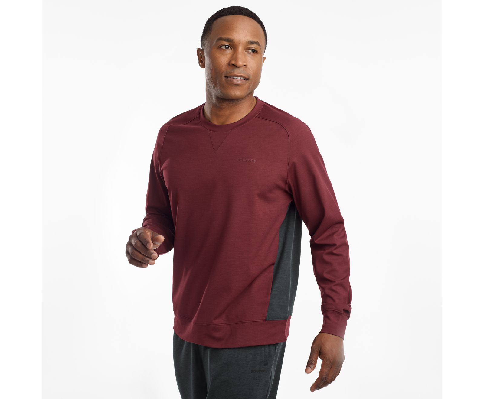 Chaquetas Saucony Solstice Crew Hombre Vino Negros | México 677QMAZ